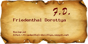 Friedenthal Dorottya névjegykártya